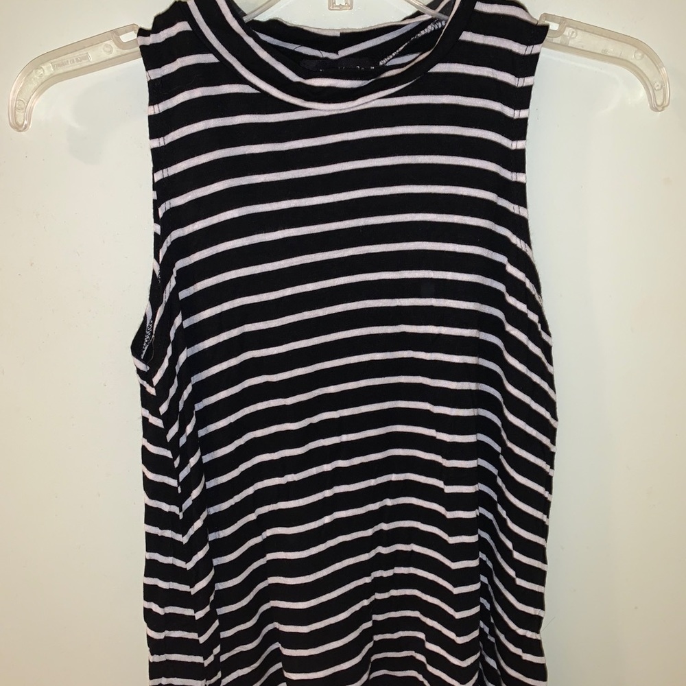 striped high neck tank